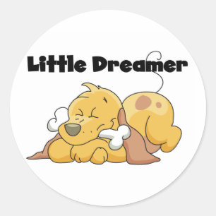 Dog Little Dreamer T-shirts en cadeaus Ronde Sticker