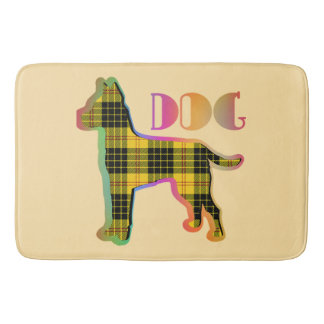 DOG Logo Yellow Plaid Badmat