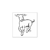 Dog loopt 	rubberstempel (Afrduk)