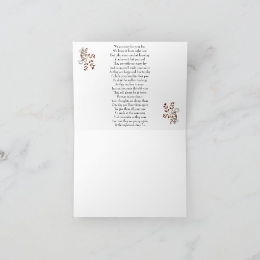 Dog Loss Sympathy Card met een gedicht Kaart (Binnen)