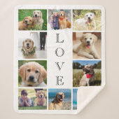Dog Love 10 Photo Collage Sherpa Deken (Voorkant)