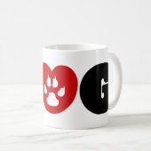 Dog Love Heart Koffiemok (Voorkant rechts)