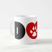 Dog Love Heart Koffiemok (Voorkant links)