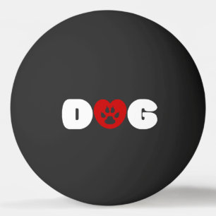 Dog Love Heart Ping Pong Ball