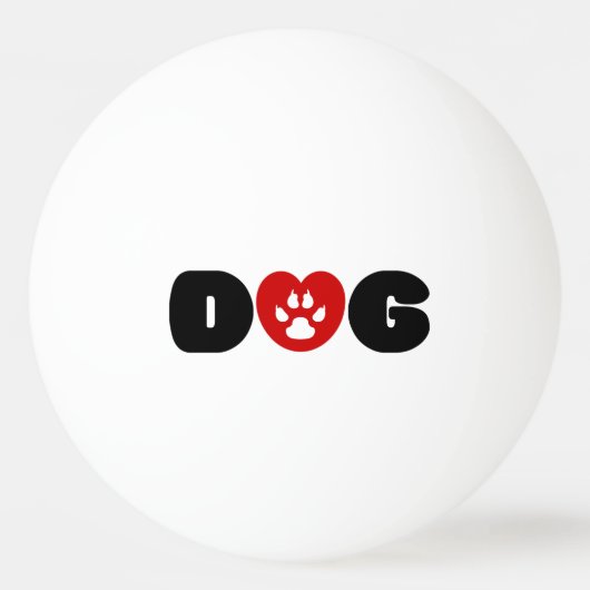 Dog Love Heart Pingpongballen (Voorkant)