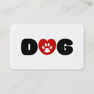 Dog Love Heart Visitekaartje