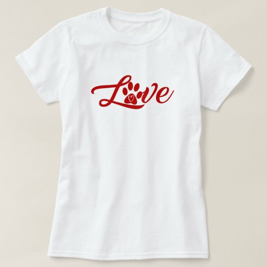 Dog Love Paw T-Shirt (Design voorkant)