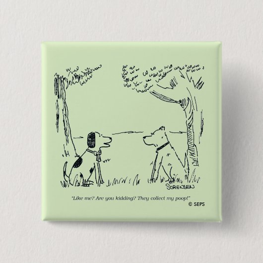 Dog Love Vierkante Button 5,1 Cm (Voorkant)