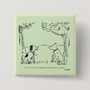 Dog Love Vierkante Button 5,1 Cm