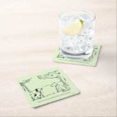 Dog Love Vierkante Kartonnen Onderzetter (Insitu)