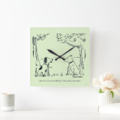 Dog Love Vierkante Klok (Huis)