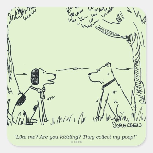 Dog Love Vierkante Sticker (Voorkant)