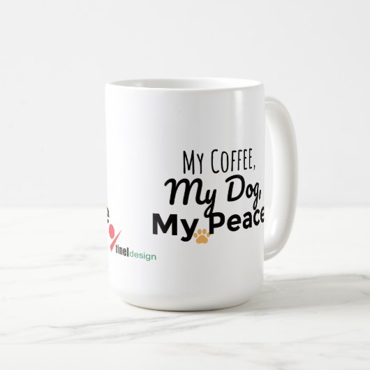 Dog Lover Mug – My Coffee My Dog My Peace (Devant droit)