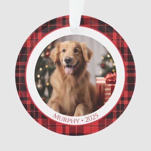 Dog Lover Pet Christmas Ornament 2025 with Photo (devant)