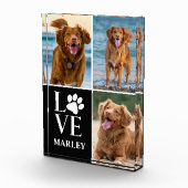 Dog Lover Photo 3 Collage Pet Name Photo Block Fotoblokken (Rechts)