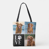 Dog Lover Photo Collage Custom Love Cute Pet Draagtas (Achterkant)