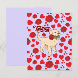 Dog Lover Valentine’s Day Card in Purple Notitiekaartje