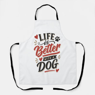 Dog Lover Wall Art - Life is Better with a Dog Red Schort