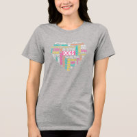 Dog Lover Word Art T-Shirt • Colorful Heart Design