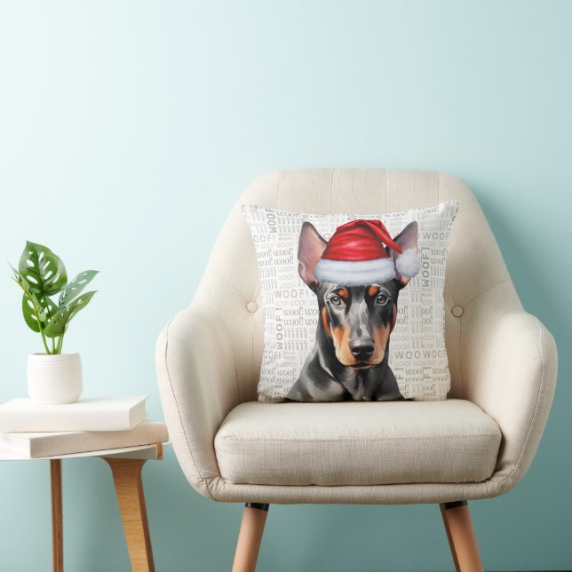 Dog Lover's Doberman Pinscher Christmas Kussen (Stoel)
