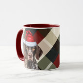Dog Lover's Shorthair Pointer Holiday Plaid Mok (Voorkant links)