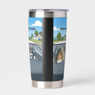 Dog lovers water bottle, Sheltie & border collie Geïsoleerde Drinkbeker