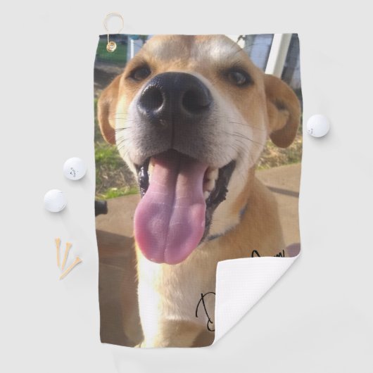 Dog Mam Aangepaste foto Golfhanddoek (Insitu)