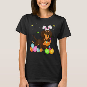 Dog mam Cute Bunny Dach Shund Eggs Paasdag T-shirt