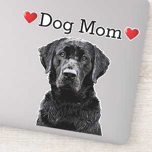 Dog mam Cute Heart Black Lab Animal Car Sticker