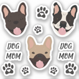 Dog mam French Bulldogs Paw Print Sticker