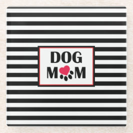 Dog mam Heart Paw Stripe Onderzetter