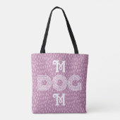 Dog Mam moderne typografie canvas tas roze (Achterkant)