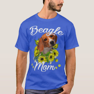 Dog mam Moederdag Gift Sunflower Beagle mam T-shirt