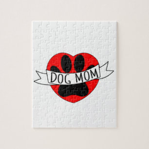 Dog mam Paw en Red Heart Tekening Legpuzzel