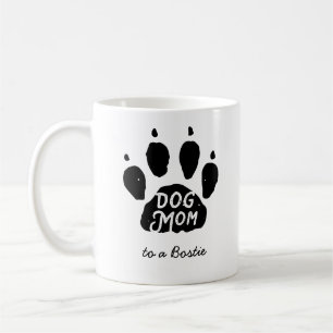 Dog mam Paw print persoonlijke naam en breed Koffiemok