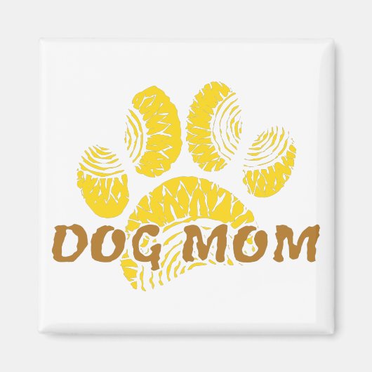 Dog mam Paw Sunflower Tekening Magneet (Voorkant)