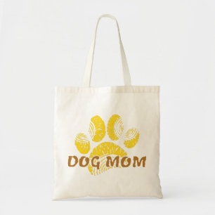 Dog mam Paw Sunflower Tekening Tote Bag