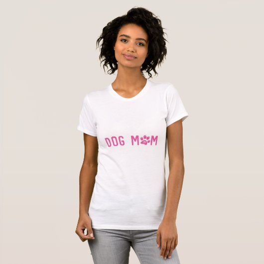 Dog Mam Pink Typography T-Shirt (Voorkant volledig)
