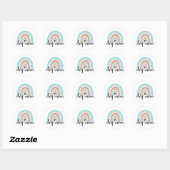 Dog mam Rainbow Blue Peach Ronde Sticker (Vel)