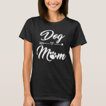 Dog Mam T Shirt met Pauw Print
