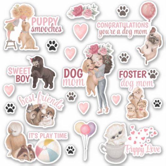 Dog mam Vinyl Stickers (Voorkant)