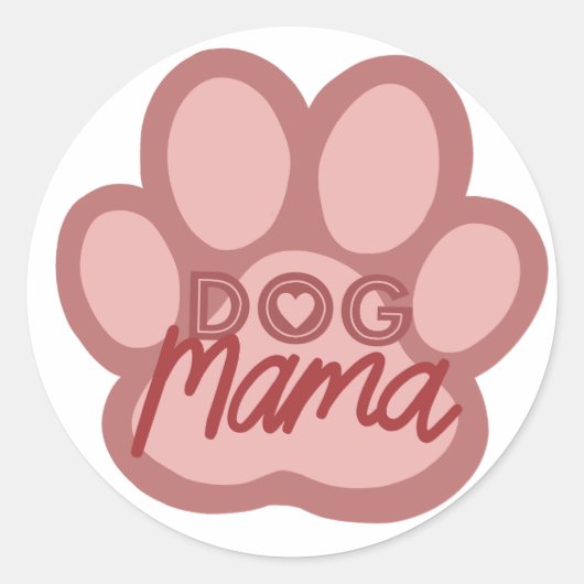 Dog Mama Artwork - Puppy Mum/Mam Pet Lover Ronde Sticker (Voorkant)