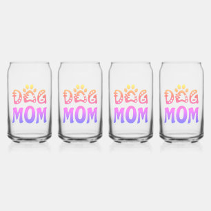 Dog mama blikvorm glas