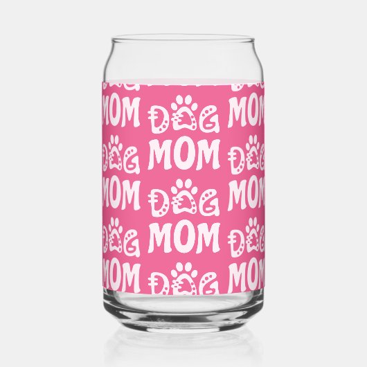 Dog mama blikvorm glas (Achterkant)