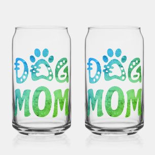 Dog mama blikvorm glas
