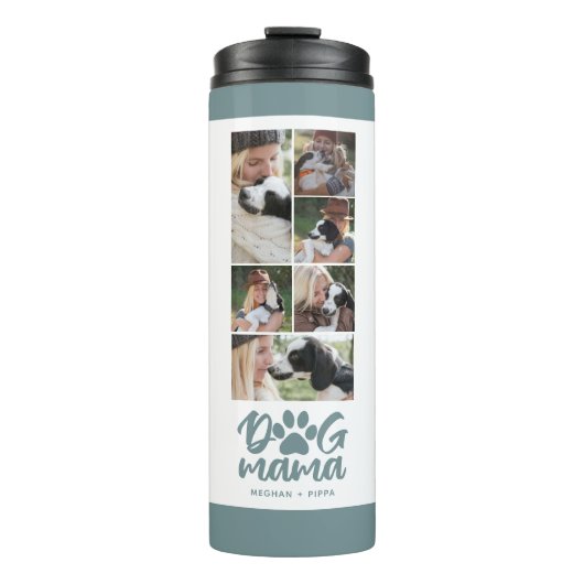 Dog Mama | Foto Grid Green Thermosbeker (Voorkant)
