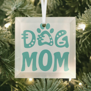 Dog mama glas ornament