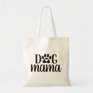 Dog Mama Heart Paw Print Tote Bag