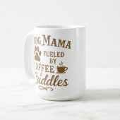 Dog Mama Mug - Fueled by Coffee & Cuddles - Brown (Devant gauche)