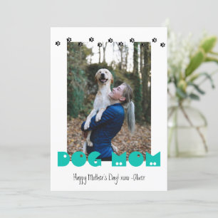 Dog mama   Pawprinters   Aangepaste foto-Moederdag Feestdagenkaart
